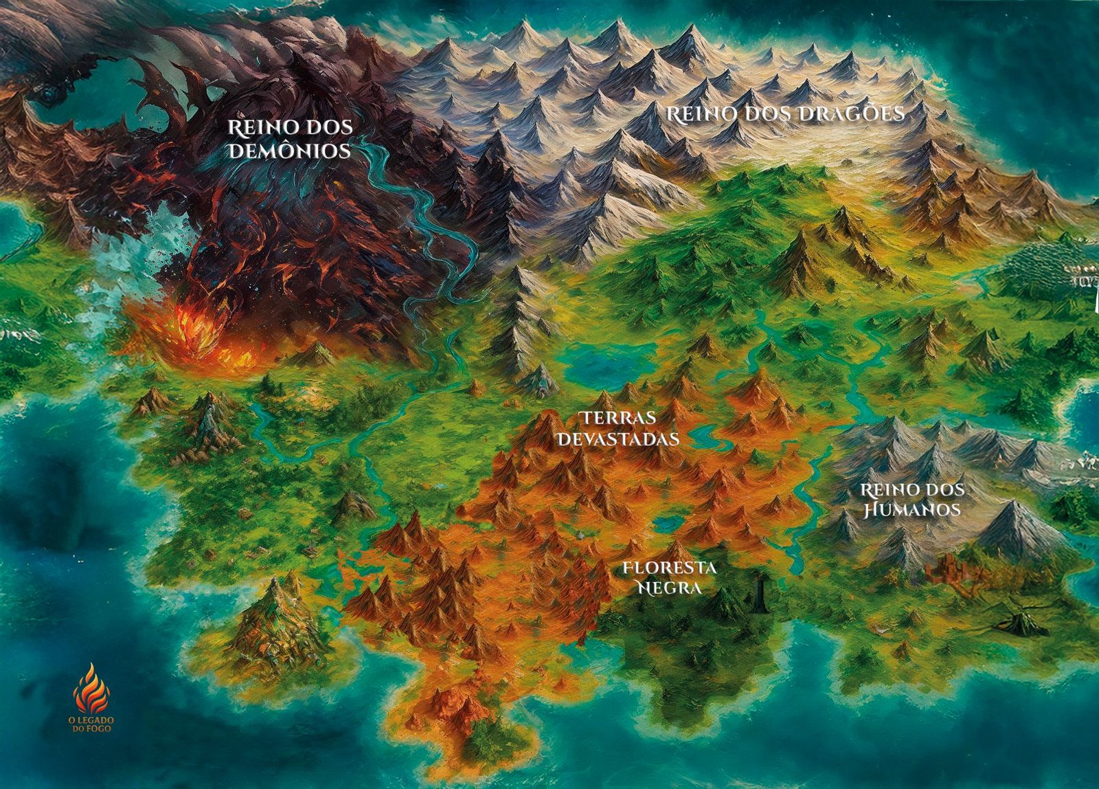 Mapa do Grande Continente — O Legado do Fogo